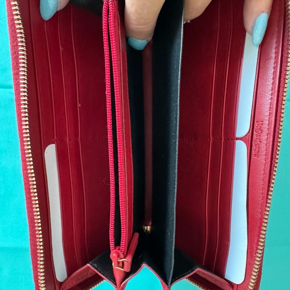 YSL Red Patent Leather Zip Wallet - Picture 8 of 14